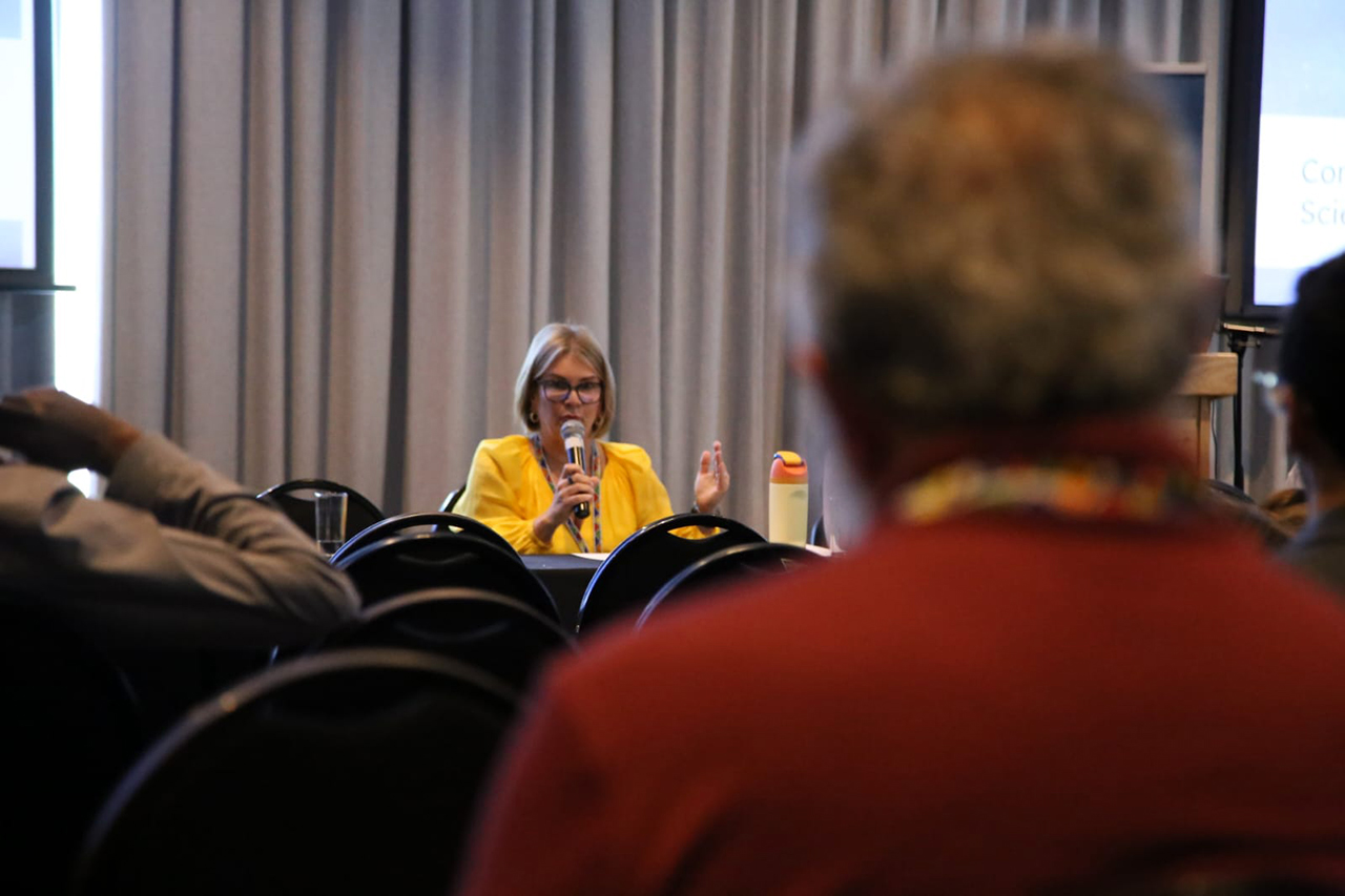 Shellie Richards from Vanderbilt University, USA, engaged thoughtfully with a delegate’s question, providing a detailed response that clarified key aspects of her presentation and sparked further conversation among the attendees.