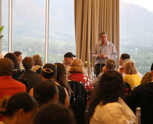 Prof. Johann Mouton of CREST welcomed delegates to the conference dinner, setting the tone for an evening of meaningful discussion and networking.