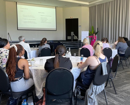 Jadranka Jezersek Turnes (Institute Kontekst, Slovenia) facilitating Parallel Session 8: Catalysing discovery: Empowering research institutions for effective public engagement with basic science, focusing on strategies to enhance institutional capacity for meaningful science communication.